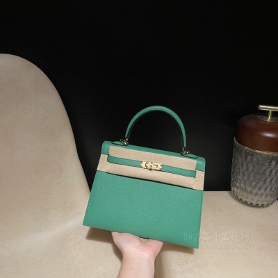 hermes kelly 25cm 凯莉包 epsom皮 1K竹子绿(爱马仕凯莉包内部细节)
