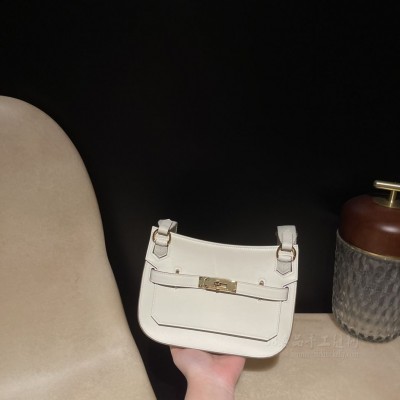 hermes jypsiere mini 23cm 吉普赛 <strong>Swift</strong>皮 0T蘑菇白 金扣