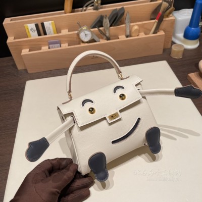 hermes kelly doll 千禧娃娃包 <strong>Swift</strong>皮 10奶昔白 2Z午夜蓝 金扣(爱马仕千禧娃娃价格)