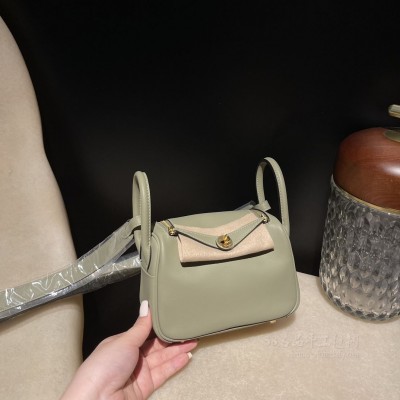 hermes Lindy mini 琳迪 <strong>Swift</strong>皮 Q1鼠尾草绿