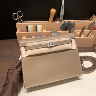 hermes kelly Danse 跳舞包 <strong>Swift</strong>皮 D0 威玛犬米色 银扣(hermes kelly danse价格)