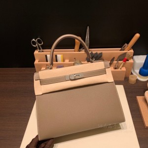 hermes kelly 28cm 凯莉包 epsom皮 18大象灰 银扣(hermes凯莉包mini)