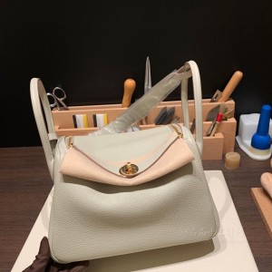 hermes Lindy 26cm 琳迪 TC Clemence皮 80珍珠灰金扣(爱马仕女包lindy琳迪)