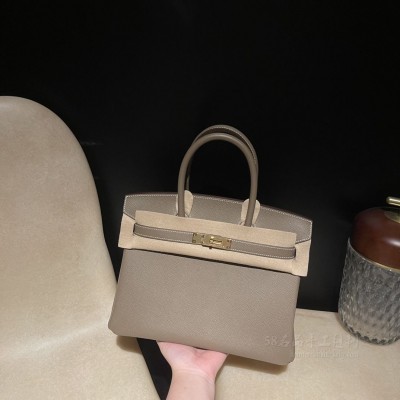 hermes birkin 30cm 铂金包 epsom皮 18大象灰 金扣(爱马仕birkin大象灰30)