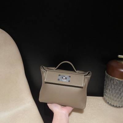 hermes kelly 2424 mini <strong>Evercolor</strong>皮拼swift皮 18大象灰(爱马仕kelly大象灰价格)