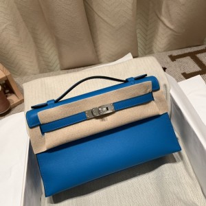 hermes mini kelly Pochette 21cm 一代 swift皮 0F弗里达蓝(hermesparismadeinfrance是哪一款) 细节图