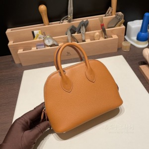 hermes bolide mini 18cm 保龄球 evercolor皮 太妃 银扣(爱马仕保龄球包需要配货吗)