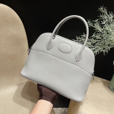 hermes bolide 31cm 保龄球 TC Clemence皮 08圣杯蓝(hermes保龄球包)