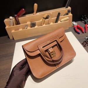 hermes Halzan mini 22cm 福宝马鞍皮 原木色(爱马仕 福宝)