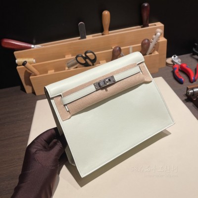 hermes kelly Danse 跳舞包 <strong>Evercolor</strong>皮 0S气泡绿(爱马仕跳舞包价格)