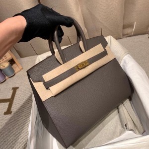 hermes birkin Sellier 25cm epsom皮 外缝 8F锡器灰(爱马仕铂金包锡器灰)