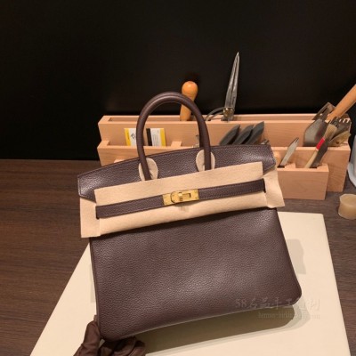 hermes birkin 25cm 铂金包 福宝<strong>马鞍皮</strong>Barenia faubourg 46乌木色 金扣