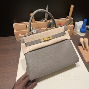 hermes kelly 28cm 凯莉包 togo皮 Etain8F锡器灰 银扣