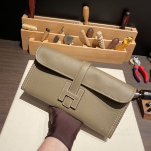 hermes Jige elan Clutch 手拿包 晚宴包 29 swift皮 18大象灰(爱马仕大象灰银扣手提包) 图片