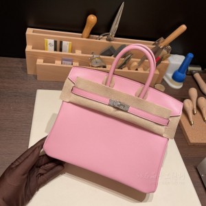 hermes birkin 25cm 铂金包 swift皮 5p樱花粉(爱马仕铂金包25有肩带吗)