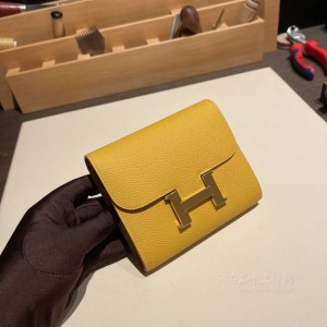 hermes Constance slim 康康腰包 Compact Passant  9D 琥珀黄 金扣(hermes康康包价格) 高仿