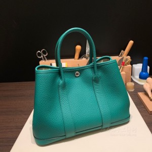 hermes Garden Party 30cm 花园包 country皮 U4丝绒绿 银扣(爱马仕花园包哪个颜色好看)