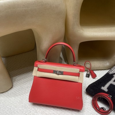 hermes kelly 25cm 凯莉包 <strong>Swift</strong>皮 S3心红 银扣(hermes凯莉包mini)