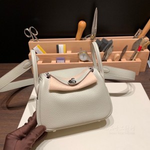 hermes Lindy mini 琳迪 TC Clemence皮 80珍珠灰 银扣(爱马仕琳迪包用的什么皮)