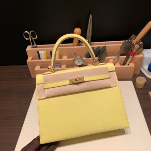 hermes kelly 25cm 凯莉包 epsom皮 9R柠檬黄 金扣(hermes凯莉包mini)