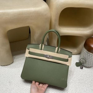 hermes birkin 30cm 铂金包 togo皮 V6 丛林绿 银扣