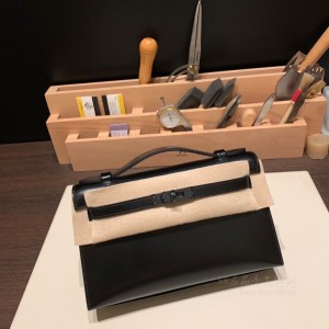 hermes mini kelly Pochette 21cm 一代 box皮 so black 89黑色 黑扣(爱马仕mini kelly二代黑色) 官网