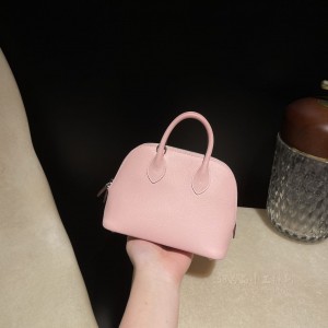 hermes bolide mini 18cm 保龄球 evercolor皮 3Q粉 银扣(爱马仕保龄球mini尺寸)