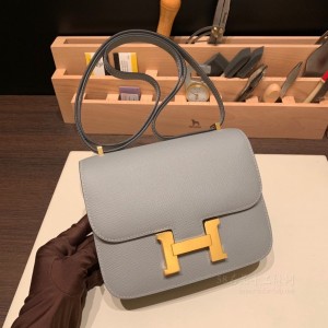 hermes Constance 19cm 康康 空姐包 epsom皮 4Z海鸥灰 金扣(爱马仕空姐包扣怎么打开)