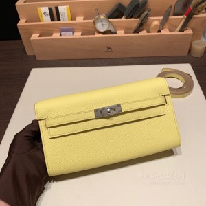 hermes kelly to go epsom皮 9R柠檬黄 银扣 价格