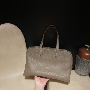 hermes Victoria 35cm 维多利亚 TC Clemence皮 18大象灰 银扣(爱马仕evelyne大象灰) 价格