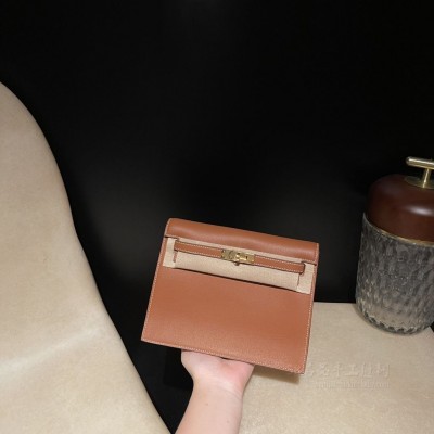 hermes kelly Danse 跳舞包 <strong>Swift</strong>皮 37金棕 金扣