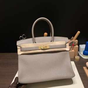 hermes birkin 30cm 铂金包 togo皮 M8沥青灰 金扣(爱马仕铂金包皮料)