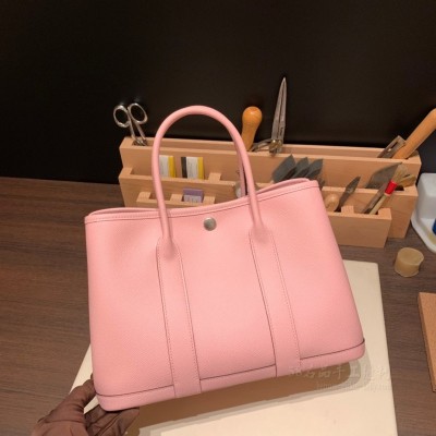 hermes Garden Party 30cm 花园包 epsom皮 3Q粉(爱马仕花园包的来历)