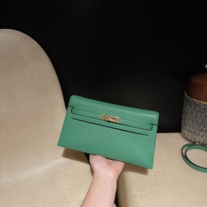 hermes kelly elan 腋下包 山羊皮Chevre 腋下包 U4丝绒绿(爱马仕狐狸包) 价格