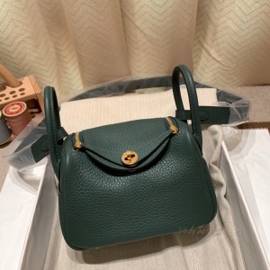 hermes Lindy mini 琳迪 TC Clemence皮 2Q英国绿