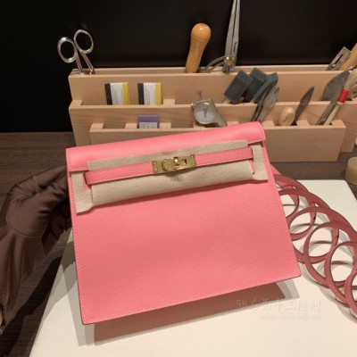 hermes kelly Danse 跳舞包 <strong>Evercolor</strong>皮 8W唇膏粉金扣(爱马仕 跳舞包)