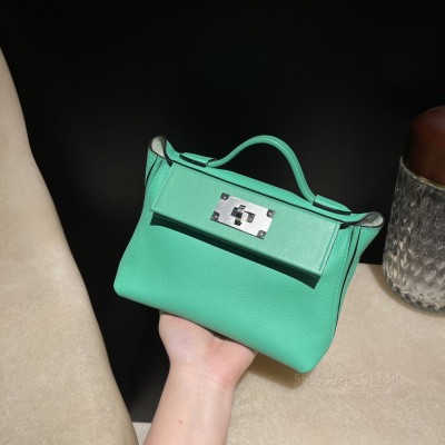 hermes kelly 2424 mini <strong>Evercolor</strong>皮拼swift皮 0Z漫画绿内拼0S气泡绿