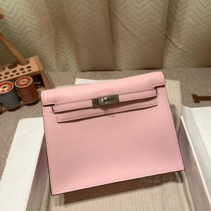 hermes kelly Danse 跳舞包 swift皮 3Q粉银扣(hermes kelly to go)