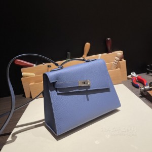 hermes kelly desordre 双面凯莉 epsom皮 7E明蓝银扣(hermes凯莉包mini) 尺寸