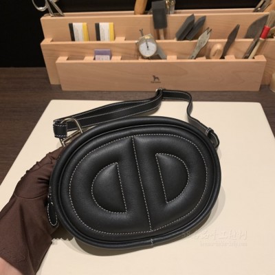 hermes In the loop Belt Bag 猪鼻子腰包 swift皮 89黑色 价格