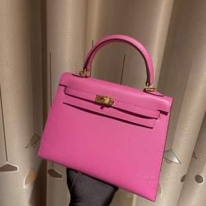 hermes kelly 25cm 凯莉包 epsom皮 9I玉兰粉 金扣