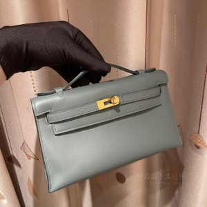 hermes mini kelly Pochette 21cm 一代 swift皮 63杏绿 金扣(hermes mini lady) 官网