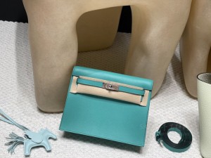 hermes kelly Danse 跳舞包 evercolor皮 U1维罗纳绿内拼2Q英国绿 银扣(hermes rose ikebana)