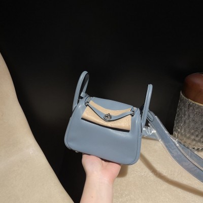 hermes Lindy mini 琳迪 <strong>Swift</strong>皮 75牛仔蓝