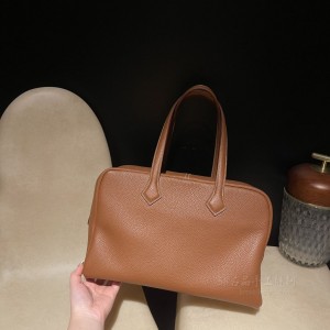 hermes Victoria 35cm 维多利亚 TC Clemence皮 37金棕 银扣 价格