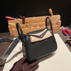 hermes Lindy mini 琳迪 TC Clemence皮 89黑色 银扣