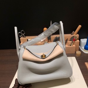 hermes Lindy 26cm 琳迪 TC Clemence皮 4Z海鸥灰 金扣(爱马仕琳迪包是什么皮质)