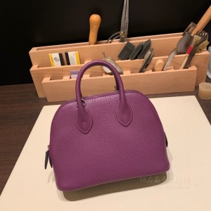 hermes bolide mini 18cm 保龄球 山羊皮Chevre P9海葵紫 银扣(爱马仕保龄球mini尺寸)