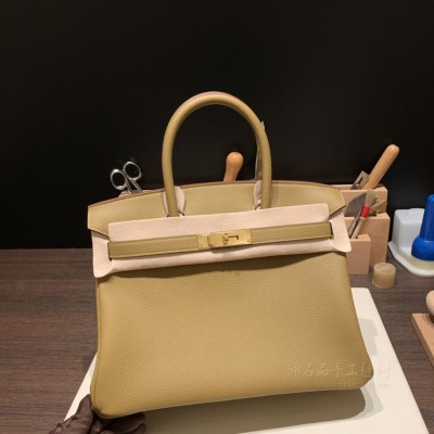 hermes birkin 30cm 铂金包 <strong>togo</strong>皮 青铜色 金扣