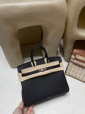 hermes birkin 25cm 铂金包 togo皮 89黑色 玫瑰金扣(爱马仕(hermes)birkin铂金包)